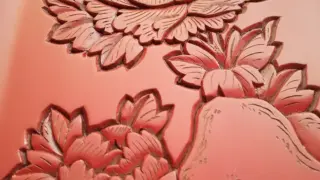 岩牡丹柄の名刺盆