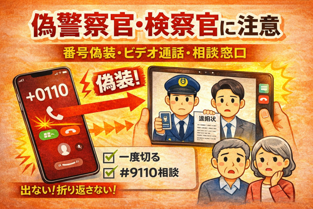 偽警察官・検察官の詐欺に注意