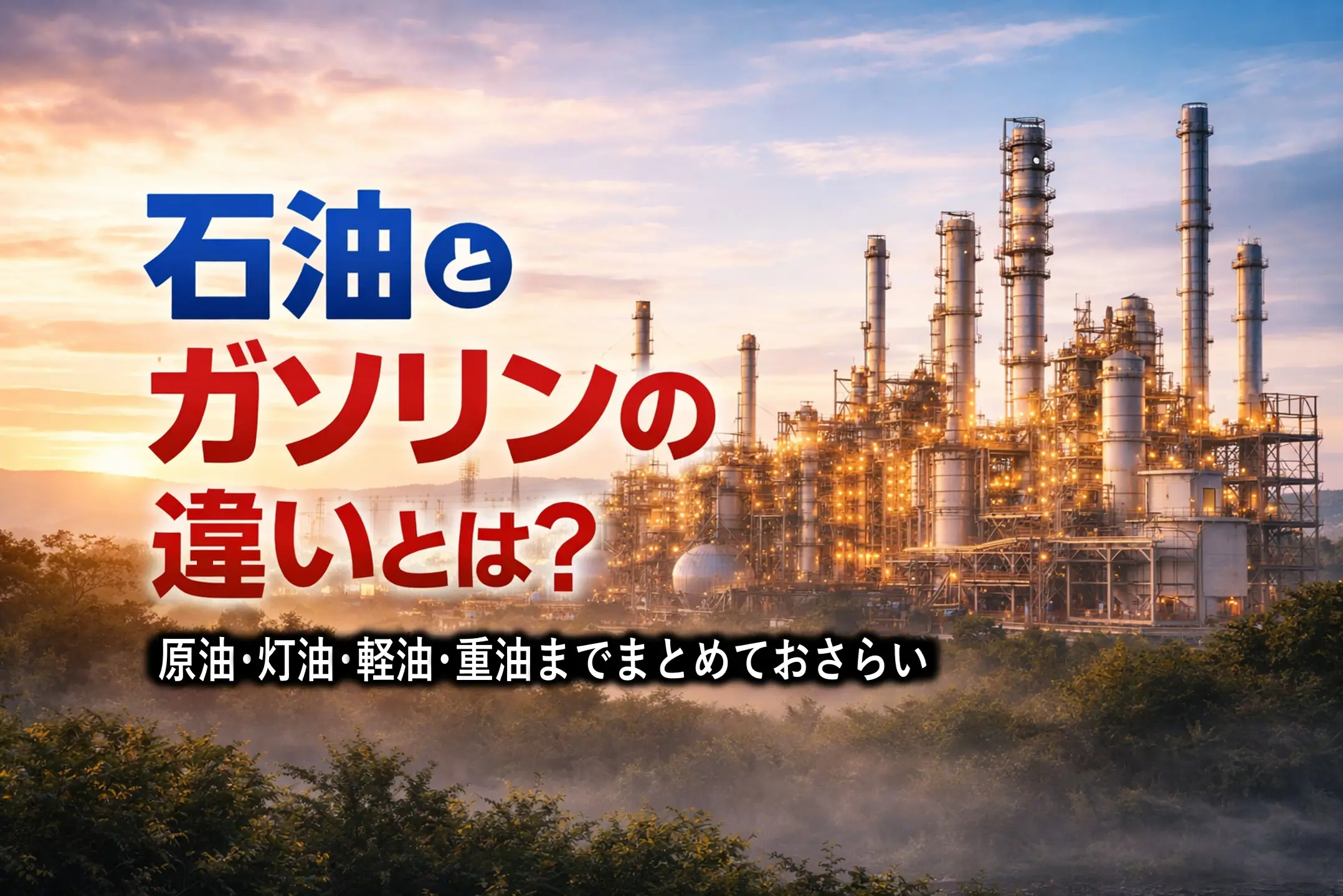 石油とガソリンの違いとは？原油・灯油・軽油・重油までまとめておさらい
