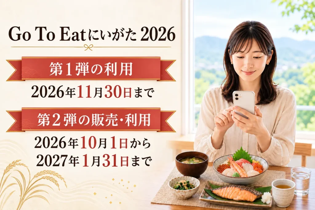 Go To Eatにいがた2026|第1弾は2026年11月30日まで利用、第2弾は2026年10月1日から2027年1月31日まで販売・利用
