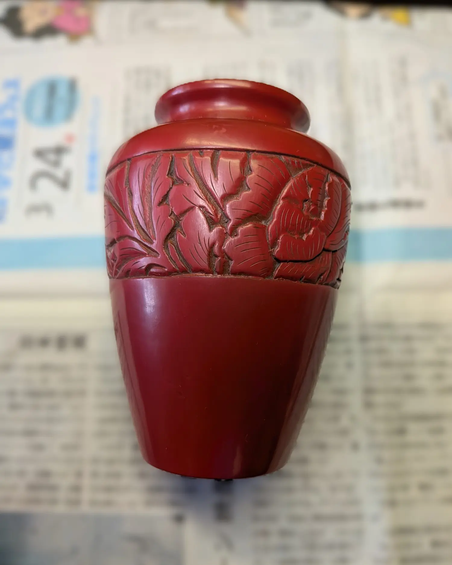 村上木彫堆朱のお手入れ記録｜古い花瓶・小箱のビフォーアフター